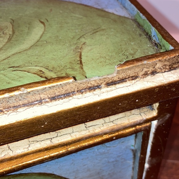 Handpainted Manatees wooden Jewelry / trinket box Peru Hand Jive shabby 8 1/4” - Picture 12 of 12